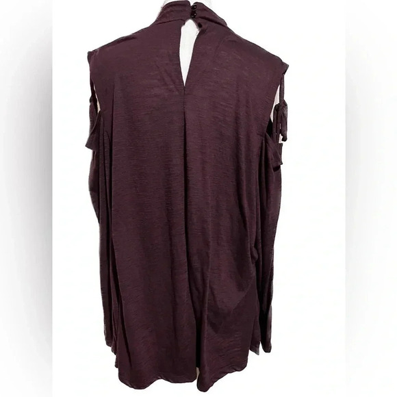 Lane Bryant plum cold shoulder long sleeve lightweight top -size 18/20 - Picture 2 of 6